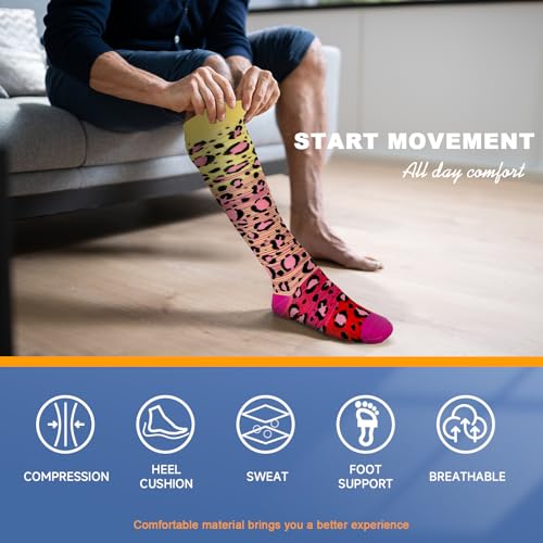 Image of cerpite Compression Socks for Women & Men 6 Pairs Knee High Compression Socks 20-30 mmhg Best for Running,Nurse,Travel