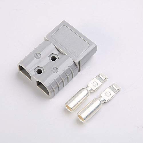 Miniatura 6 de 1 juego de conectores de alimentación de 50 amperios y 2 polos, color gris con terminales para cable # 8 AWG compatible con Anderson 2 carcasas+4