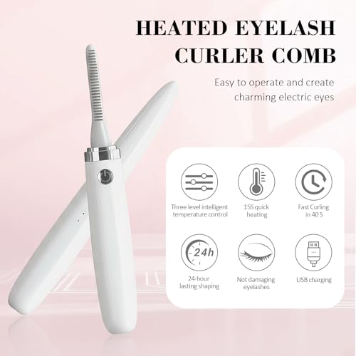 Recourbe-cils chauffant brosse silicone rechargeable appareil cils durable - 2