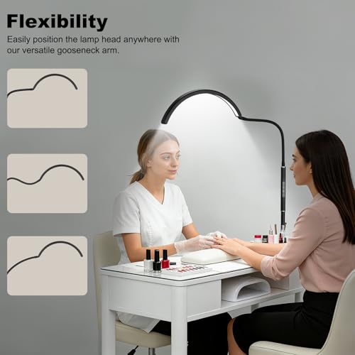 Image of Half Moon LED Floor Light - Professional Shadow-Free, Touch Control Dimmable Lamp | for Lash Techs, Estheticians & Tattoo Artists | Eyelash Extensions, Nail Art, Home & Office