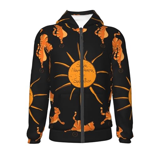 Cat Doing Yoga Kid Hoodies Boys Zip Up Sweatshirts Girls Pullover with Pocket2