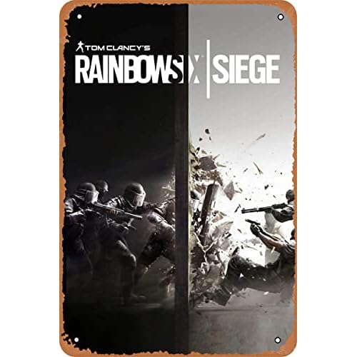 Clilsiatm Rainbow Six Siege Game Poster Vintage Style Metallschild Spiel Blechschild 20,3 x 30,5 cm