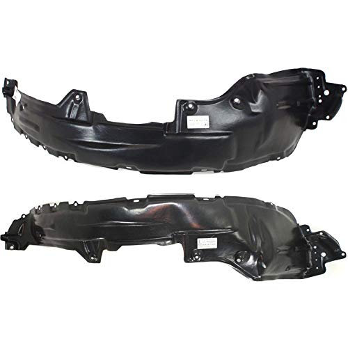 Evan-Fischer Fender Liner Set Compatible with 2006-2012 Toyota RAV-4 w Fender Flare Hole Front LH RH Pair