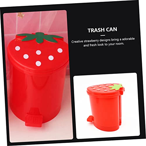 Caneca de basura compacta roja en forma de corazón para escritorio miniatura 2