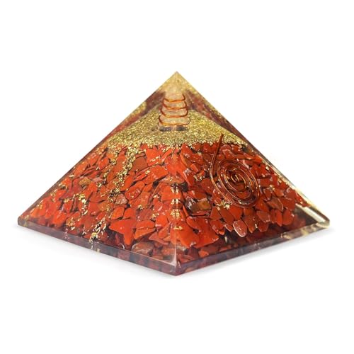 Image of Red Jasper Pyramid | 2-Inch | Large Healing Pyramid for Grounding, Energy Cleansing, and Emotional Stability|Spiritual Decor for Home and Office