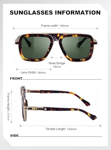 Image of Fashion Men Sunglasses Square Frame Shades for Men UV400 Protection Sunnies(98082)