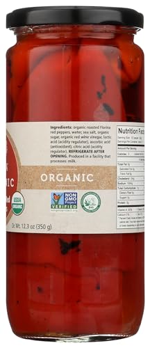 DIVINA, Peppers Red Roasted Organic, 16.2 Ounce