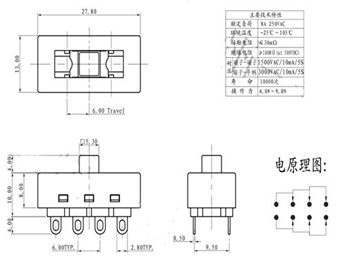 EdricShop 2pcs Hair Dryer Switch Accessories and Cold Wind Toggle Switch 8 Feet 3 Files