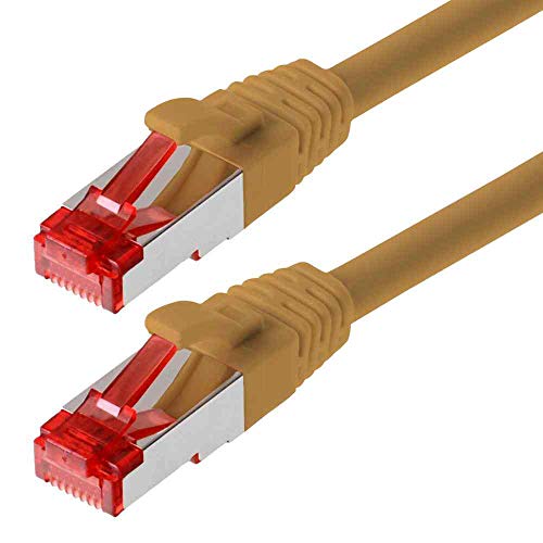 Helos Câble patch S/FTP (PIMF) CAT 6 Marron 10 m