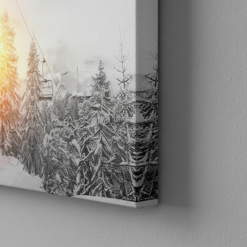 YeiLnm Ski Mountain Posters Snowboard Picture 4 Piece Wall Art Winter Canvas