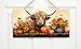 Fall Handmade Wood Sign, Decorative Wall Sign, Wreath Sign, Door Hnager, Halloweem and Fall Decor, Hanging Sign Twisted R Design (Fall Highland Cow)