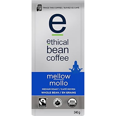 Ethical Bean Fairtrade Organic Mellow Medium Roast Whole Bean Coffee (12 oz Bag) Cover