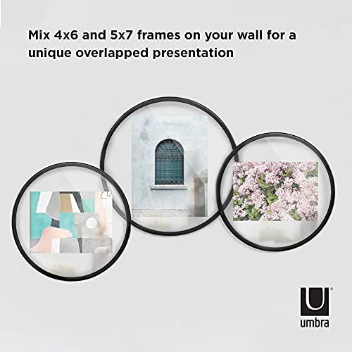 Image of Umbra, Black Infinity Picture Frame, Unique Circular Display for Desk or Wall, Floats 4x6 Photo, 4 x 6