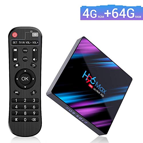 Android TV Box 4K ,?4G+64G? USB 3.0 Quad Core 64 bit CPU G31 GPU Android 9.0 Smart TV HD/H.265 / 4K / 3D / BT4.2