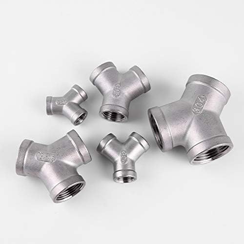 1PCS 304 Stainless Steel Y Shape 3 Ways Joint 1/4 3/8 1/2 3/4 1" 2" Female/Male Thread One Split Two Way Water Pipe Fittings(Y-Shape Female threa,1")
