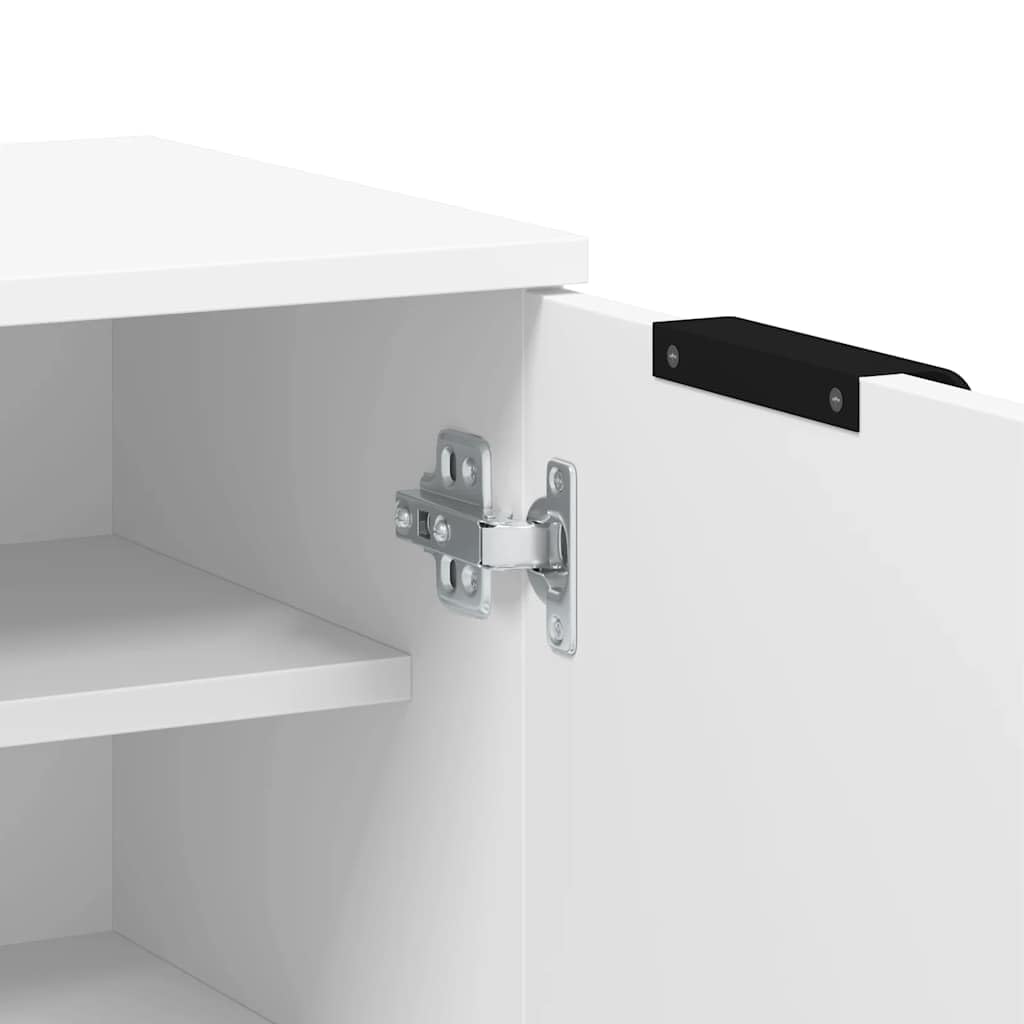 vidaXL Mueble Zapatero Armario Estantería Pasillo con Puertas Organizador Pared Adornos Jarrones Decoración de Madera Contrachapada Blanco