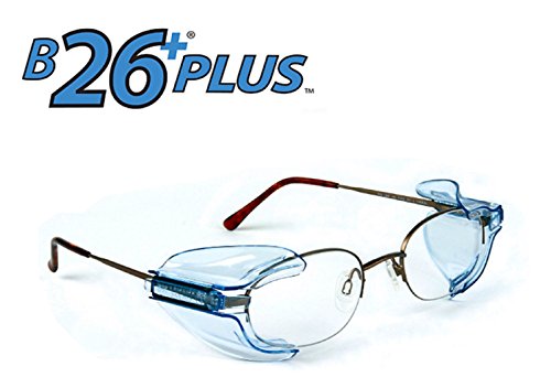 JNAB B26+ Wing Mate Safety Glasses Side Shields - Fits Small to Medium Eyeglasses (3 Pair Pack)