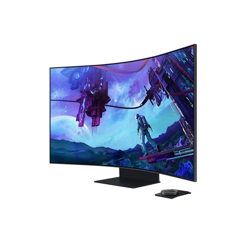 Samsung Odyssey Ark G97NC (2nd Gen), Curved Gaming Monitor, 55 Zoll, Mini-LED VA-Panel, 4K UHD-Auflösung, AMD FreeSync Premium Pro, Reaktionszeit 1 ms, Bildwiederholrate 165 Hz, Schwarz, S55CG970N