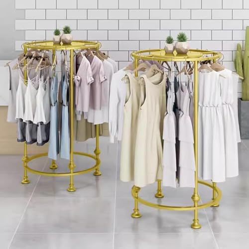 Store Display Rack Wall Mounted Storage Rack,Round Metal Clothing Rack with Top Shelf, Freestanding Garment Display Stand for Retail Stores, Slish nizer for Apparel and Accessories, and Spac image 3