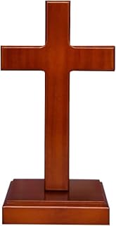 十字架 木製 イエス・キリスト クロス キリスト教 礼拝 オーク色 十字 置く物 インテリア 装飾 卓上 教会学校(高17cm)