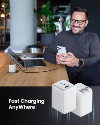 Image of wegear 100W USB C Wall Charger, 3-Port PPS PD 3.0 Compact Foldable Wall Charger Block, Fast Power Adapter for MacBook Pro /Air, Dell XPS, iPad Pro, iPhone 17 /16 /15, Galaxy S25 /S24, (White)