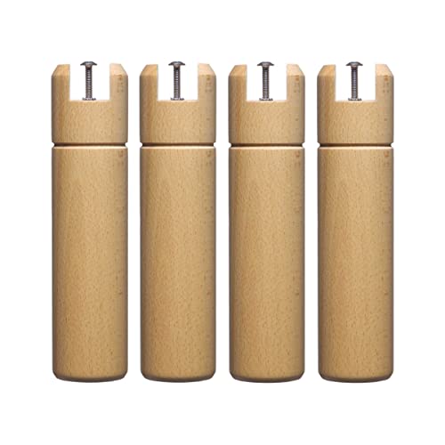 4 Pieds cylindriques pour Cadre à Lattes Bois Naturel 25 cm Cover