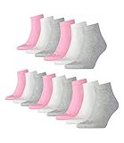 Unisex PUMA 15 Paar Unisex Quarter Socken Sneaker Gr. 35-49 für Damen Herren Füßlinge, Farbe:395 - prism pink, Socken & Strümpfe:35-38
