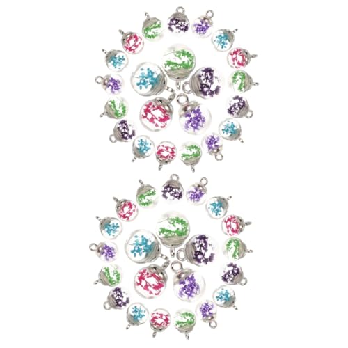 Charms verre fleurs séchées pour boucles oreilles et bracelets DIY x200