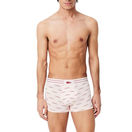 Lacoste Men's Cotton Stretch Lacoste Diagonal Print Trunks, 3-Pack2