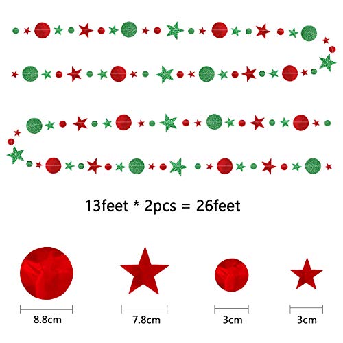 Red Green Glitter Grinch Hanging Garland Grinch Christmas Garland Grinch Christmas Banner For Grinch Christmas Party Supplies #TOP1