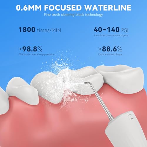 Power Water Flossers for Teeth Cleaning, Water Dental Flosser Teeth Pick - Portable 6 Modes Oral Irrigator, Rechargeable Travel and Household IPX7 Waterproof