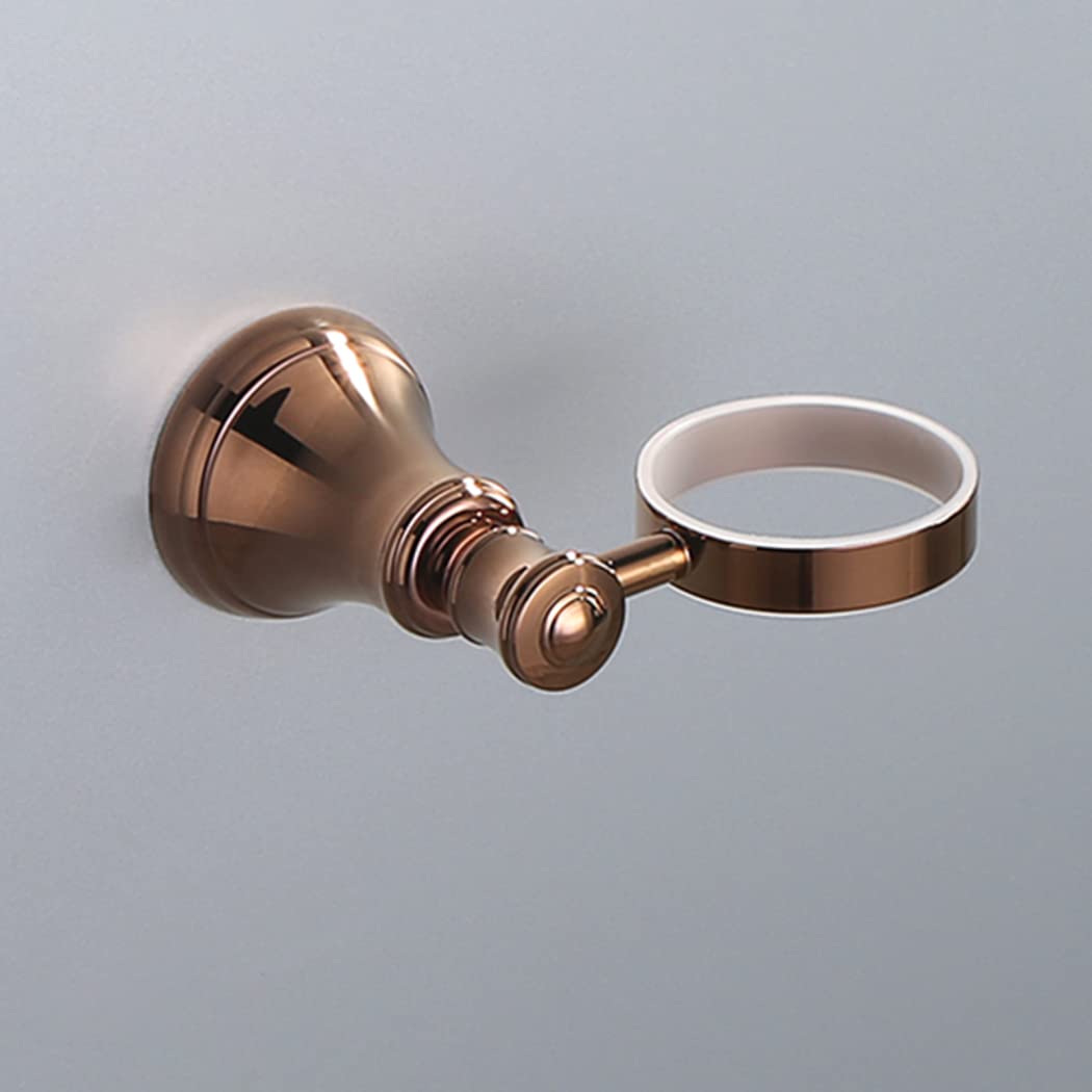 WRIST Zahnbürstenhalter, Zahnbürstenhalter Aus Roségoldenem Messing Mit Milchglasbecher Wandmontierter Zahnbürstenbecherhalter Mit Schrauben