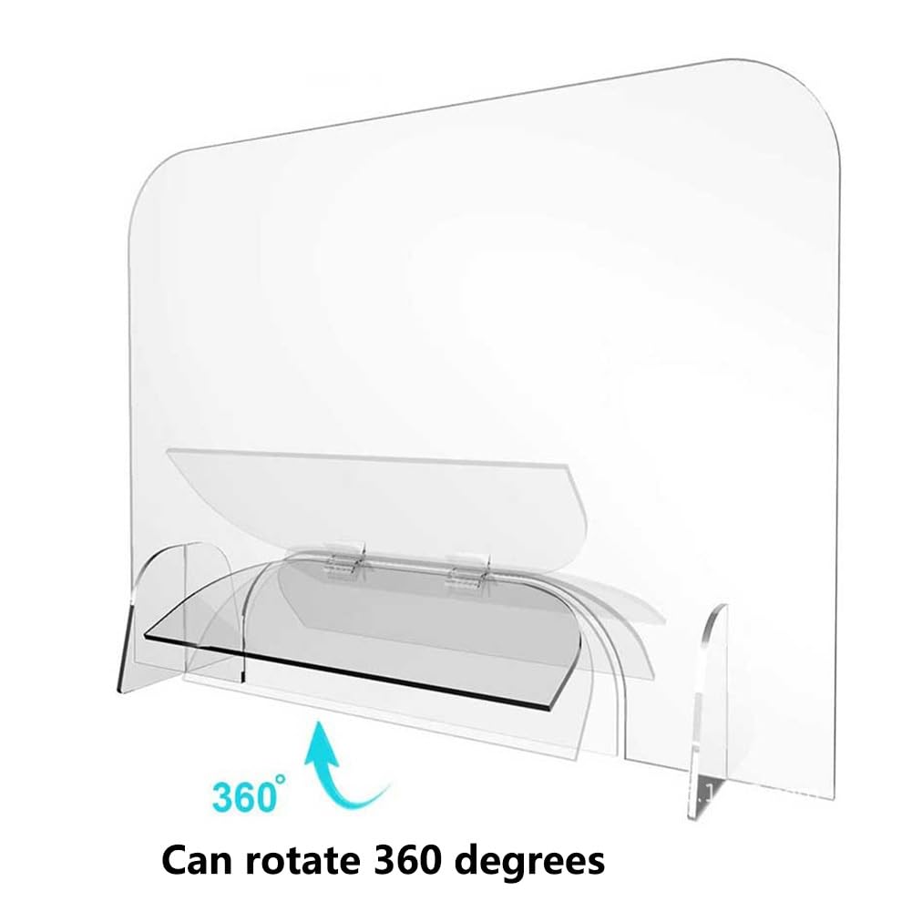 Divisorio da scrivania autoportante, barriera Protettiva parasputi, Schermo Portatile in Acrilico per tosse/starnuti per Lavoratori, Receptionist/Clienti (60x60 cm)