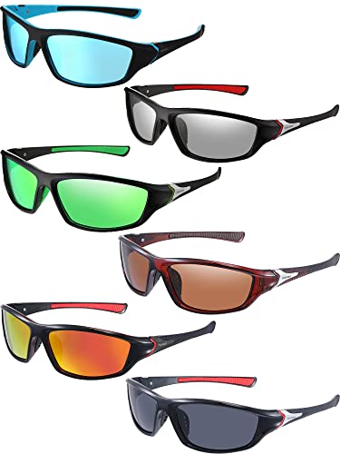 Image of Frienda 6 Pack Polarized Sport Sunglasses for Men Multipack Fit over Glasses Pack Lot Set Men's Sport Fishing Eyeglasses