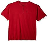 Key Apparel Men's Big & Tall Short Sleeve Heavyweight 3-Button Pocket Henley