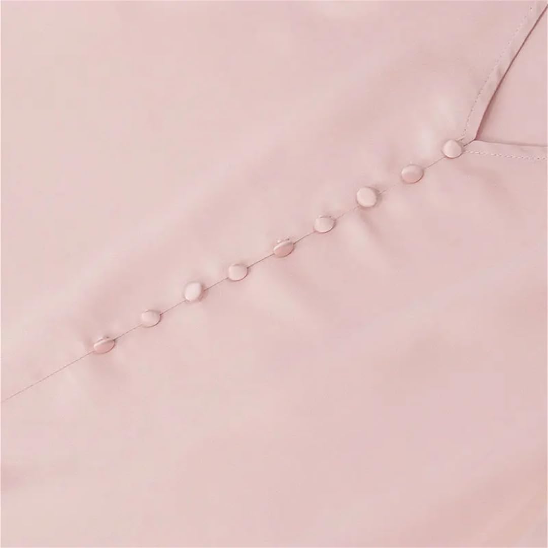 Camisa de satén de seda para mujer, manga larga, cuello en V, blusa para oficina, color liso, para oficina