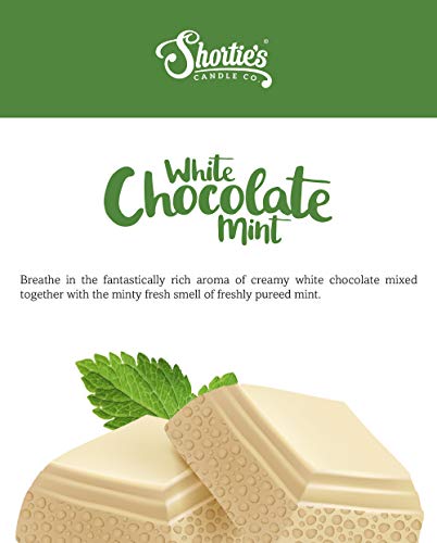 Shortie's Candle Company White Chocolate Mint Wax Melts - Formula 117-1 Highly Scented 3 Oz. Bar - Made With Natural Oils - Bakery & Food Air Freshener Cubes Collection #TOP5