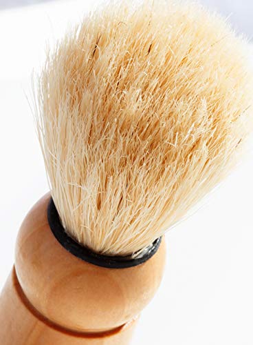 JUVITUS Shaving Brush - Boar Bristles & Wooden Handle - 6 Pack