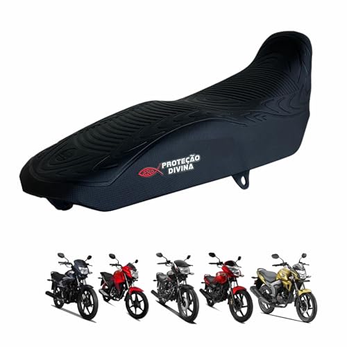 Capa banco de moto emborrachada 3D Preta universal Proteção Divina