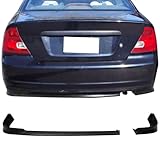 IKON MOTORSPORTS, Rear Bumper Lip Compatible With 2001-2003 Honda Civic 2 Door Coupe, TR Style Unpainted Black PU Air Dam Chin Rear Diffuser Bumper Spoiler Splitter Add on, 2002