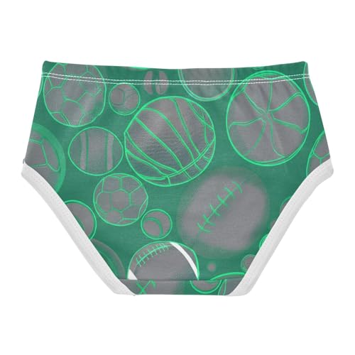 Gray Sports Balls Green Panties Little Girl Toddler Girls Underwear Cotton Stylish Underpants Briefs 2t2