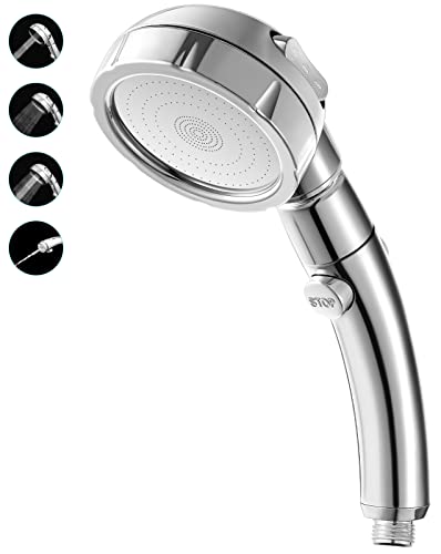 VITVITI Duschkopf Wassersparend, Sparduschkopf Wassersparend, Duschkopf Hochdruck Handbrausen, Wassersparender Duschkopf mit 3 Auslassmodi, Chrom Cover