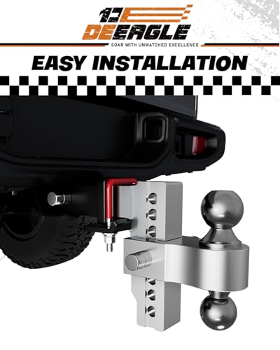 Image of DEEAGLE Hitch Tightener Anti Rattle Stabilizer for 1.25 inch to 2 inch Trailer Hitches Reduce Movement On Hitch Mount Cargo Carrier Bike Rack Boat, RV Accessories, Red & Black