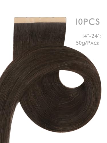 Image of WENNALIFE 3.15 inch Wide Tape in Hair Extensions Human Hair, Tape in Weft