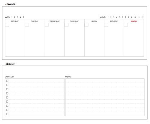 2YOUNG Stojący planer tygodniowy Kraft – Wirebound Kraft Undated Weekly Desk Planner Planner (rzemiosło)