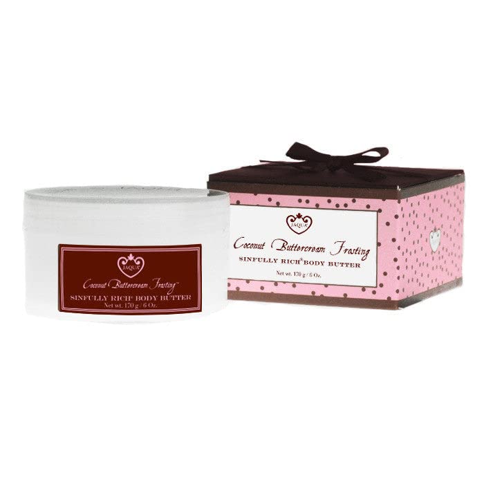 Jaqua Loción de mantequilla corporal - Fragancia de glaseado de crema de mantequilla de coco con manteca de karité