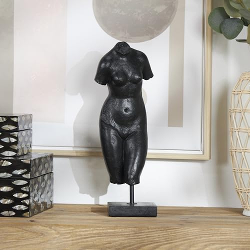 Estatua Decorativa Mujer en Polystone Negra 5x5x14 in miniatura 2