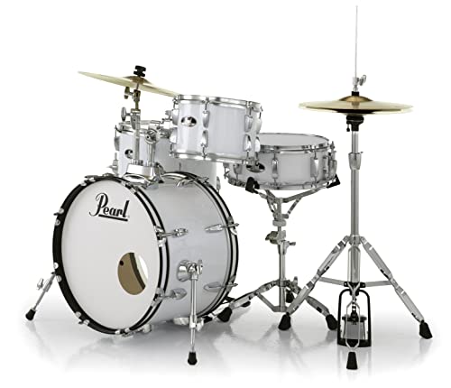 Image of Pearl Roadshow Drum Set 4-Piece Complete Kit with Cymbals and Stands Pure White (RS584C /C33)