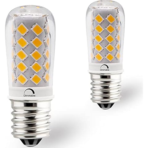 KAKEMONO Dimmable E17 LED Ceiling Fan Light Bulb 4W, 40W Halogen Equivalent,2700K Warm White 120V E17 Intermediate Base for Desk Reading Lamp,Appliance Range Hood Cabinet Chandelier Lighting,2 Pack Cover
