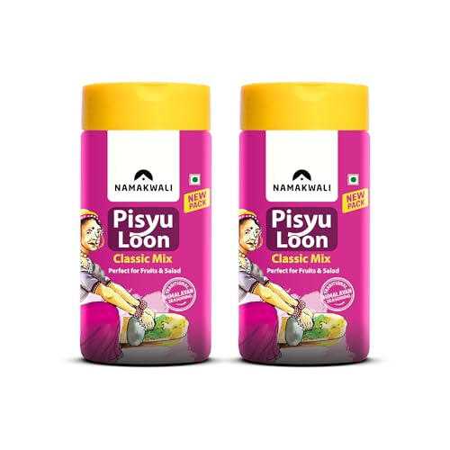 Image of Namakwali Flavoured Pahadi Salt Classic Mix Seasoning, Pack of 2 - 200 Gram | Pisyu Loon Seasoning mix for Popcorn, Noodles, Salad, Raita, Juice, Fruits, Makhana and more | 100% Organic | SharkTank India